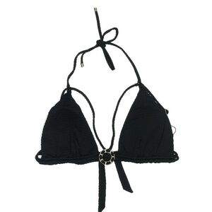 Despi Black Knitted Triangle Bikini,Large, NWT
